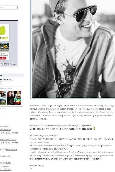 Blog Piotra "Pikeja" Kukulskiego (fot. screen pekaylifestyle.com)