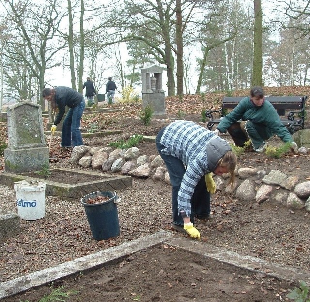 Uczennice ZS 2 doprowadziły do porządku teren cmentarza w Morzyczynie.