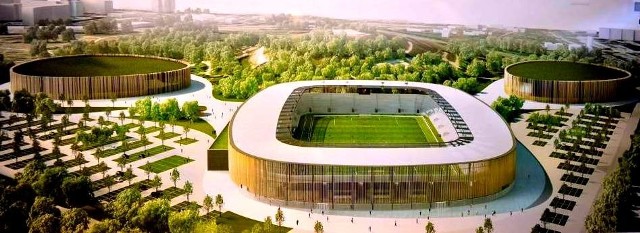 Tak projektanci, firma JSK Architekci, wyobrażają sobie wygląd Zagłębiowskiego Parku Sportowego
