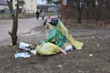 Stosy śmieci przy drodze do atrakcji turystycznych w Kielcach. Nie zanosi się, że ktoś szybko je posprząta