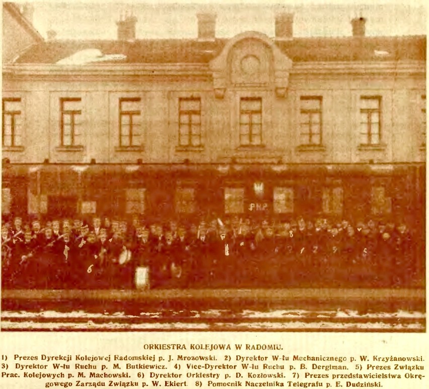 1919 rok, Radom. Dworzec kolejowy. Rocznica przejęcia kolei...