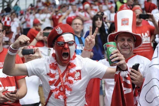 Kibice biało-czerwonych na meczu ze Szwajcarią. Fot. Bartek...