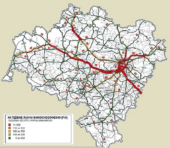 Oto najbardziej zatłoczone drogi na Dolnym Śląsku. Nawet 750 aut na godzinę (MAPA)