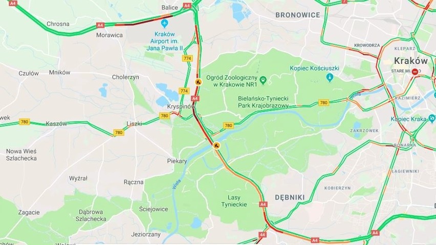 Uwaga kierowcy! Ogromne utrudnienia na autostradowej obwodnicy Krakowa [ZDJĘCIA]