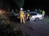 Wypadek na drodze Szydłowo-Trzemżal. BMW doszczętnie zniszczone