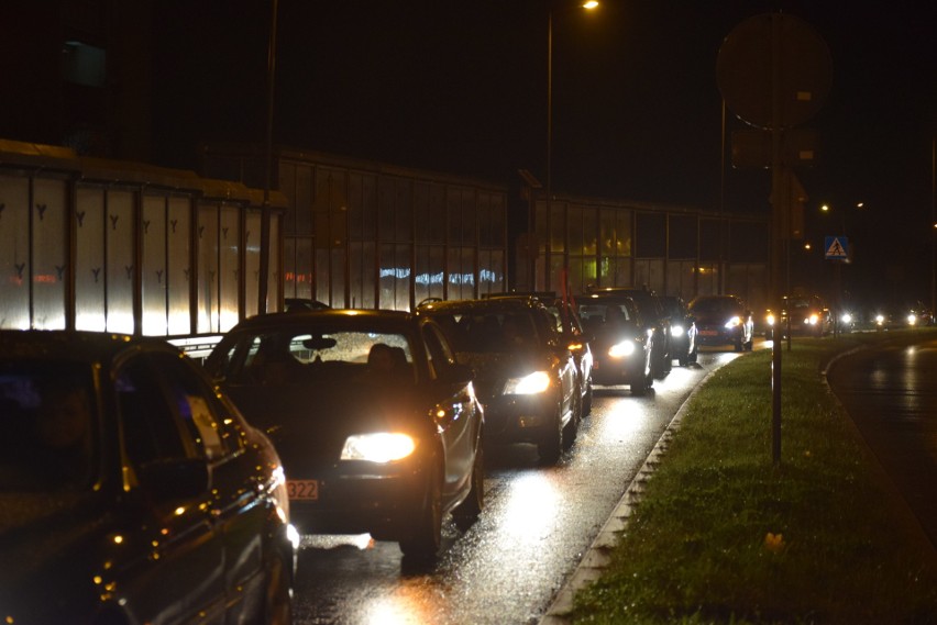 Samochodowy strajk na ulicach Wodzisława Śląskiego....