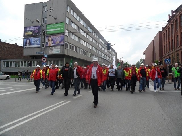 Protest górników w Katowicach