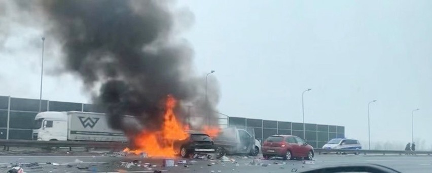 Wypadek na autostradzie A4....