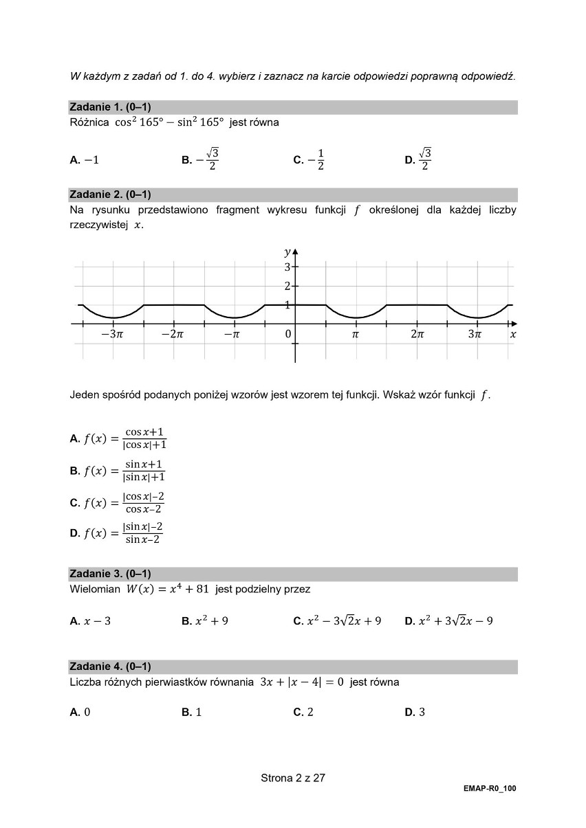 Matura 2021 z matematyki rozszerzonej. Przykładowe...