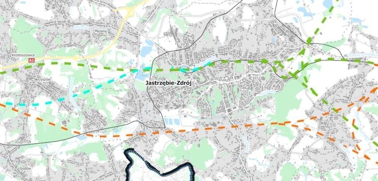 Planowane warianty przebiegu nowych linii kolejowych...