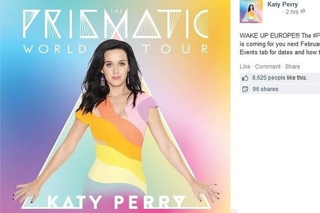 Katy Perry rozpoczyna trasę po Europie (fot. screen z Facebook.com)