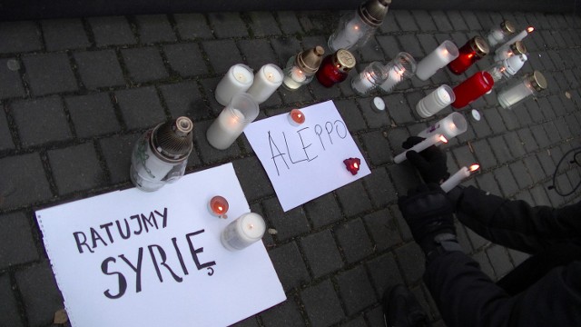 16.12.2016 poznan kt konsulat generalny federacji rosyjskiej protest aleppo. glos wielkopolski. fot. krzysztof tura/polska press