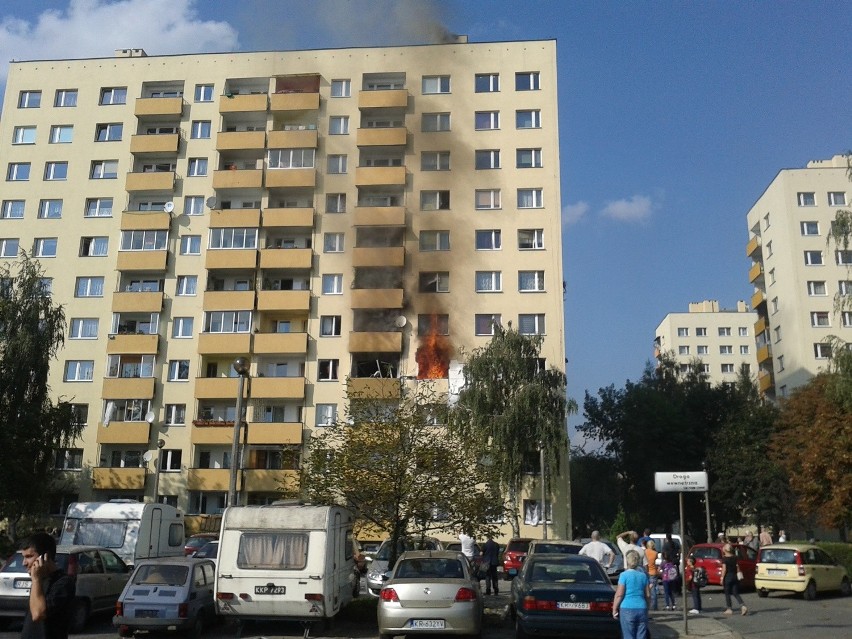 Pożar w bloku na ul. Łepowskiego na Prądniku Czerwonym w...