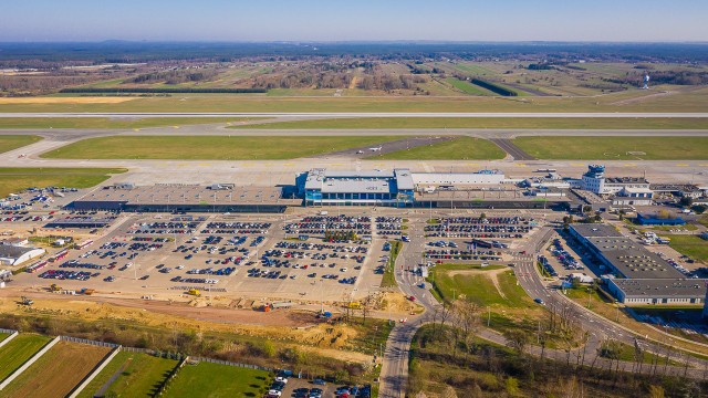 Katowice Airport, zdjęcie z drona, kwiecień 2019