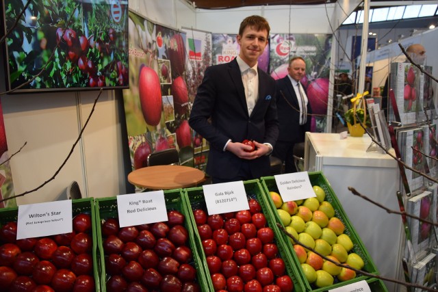 Ze swoją ofertą przyjechali także przedstawiciele szkółki z Usarzowa, którzy zaprezentowali odmiany  jabłoni i wiśni. Na zdjęciu Maciej Bijak.