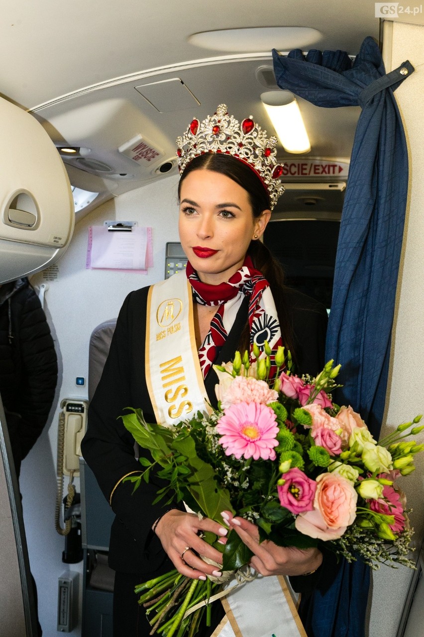 Miss Polski 2018 - Olga Buława ze Świnoujścia - na lotnisku w Goleniowie [ZDJĘCIA]