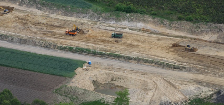 Roboty ziemne na odc Goleniów - Nowogard  fot C. Skórka