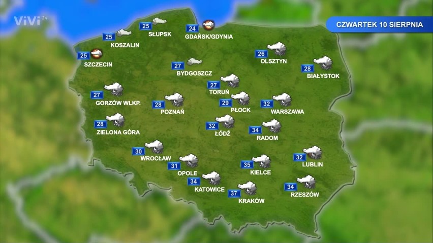 OSTRZEŻENIE IMGW: Gwałtowne burze z 4-cm gradem i porywisty wiatr na Śląsku 10.08.2017 