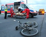 Wypadek w Opolu. Rowerzysta trafił do szpitala