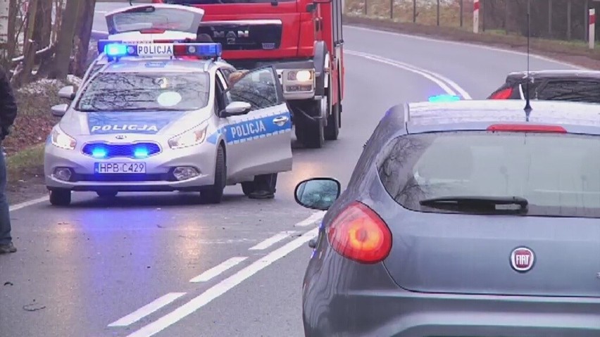 Śmiertelny wypadek w Osieku, 25.01.2015. Renault spłonęło...