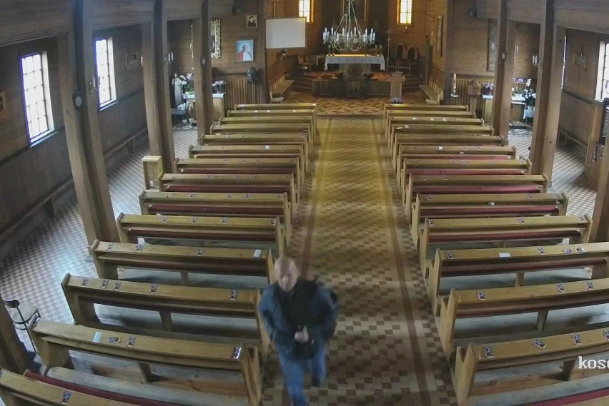 Złodzieja w kościele w Dobieszynie nagrała kamera...