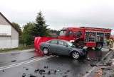 Wypadek śmiertelny na drodze 44 w Zaborzu k. Oświęcimia. Jedna osoba nie żyje, dwie są ranne po zderzeniu dwóch samochodów