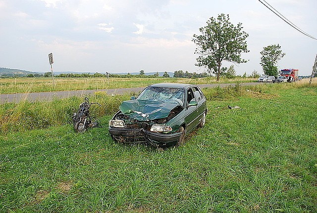 Motorowerzysta ranny w wypadku w Brzyskach [ZDJĘCIA]