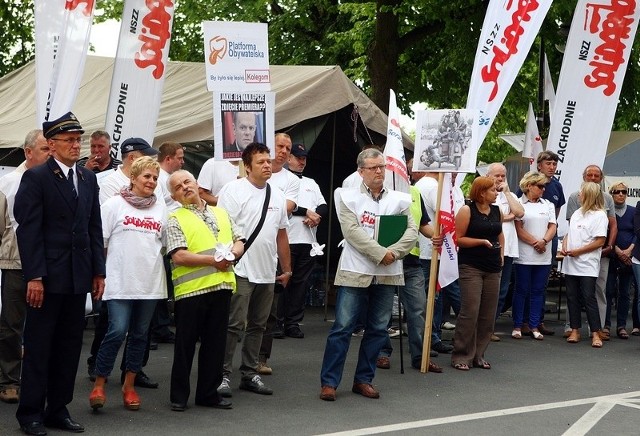 Solidarność protestuje w Szczecinie