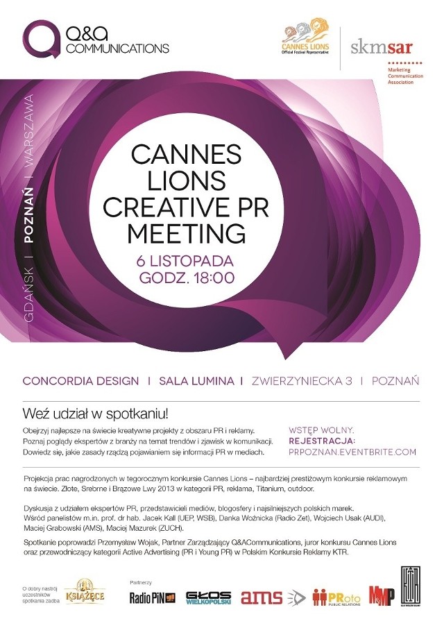 Plakat Cannes Lions Creative PR Meeting