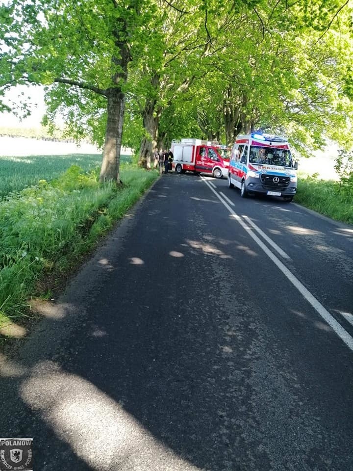 Wypadek koło Polanowa. Jedna osoba poszkodowana [ZDJĘCIA]