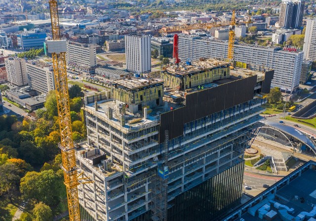 Budowa biurowca .KTW II w Katowicach.Zobacz kolejne zdjęcia. Przesuwaj zdjęcia w prawo - naciśnij strzałkę lub przycisk NASTĘPNE