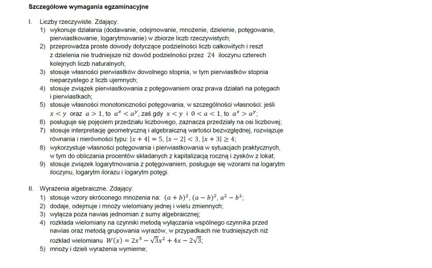 Fragment Aneksu do Informatora o egzaminie maturalnym z...