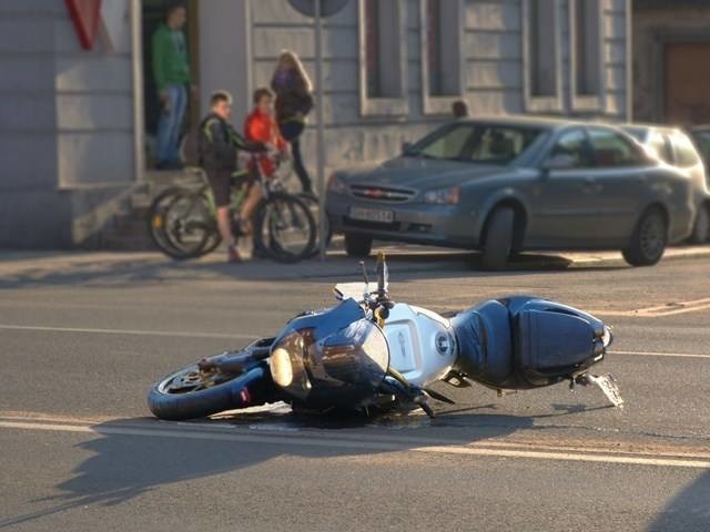 Wypadek motocyklisty w Siemianowicach