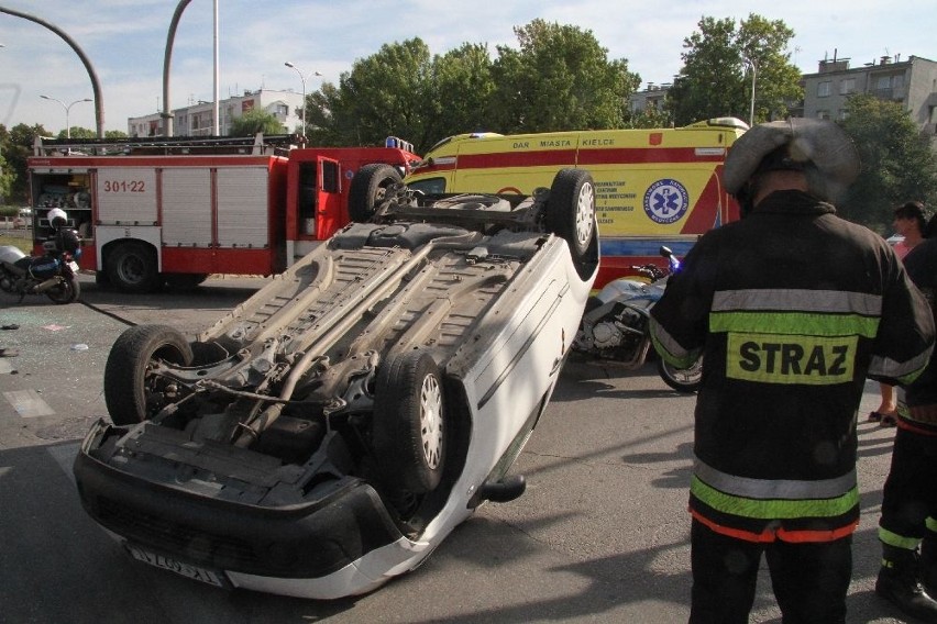 Wypadek w centrum Kielc