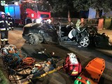 Szewce: Wypadek osobówki. Auto rozbite na drzewie - kierowca w szpitalu [ZDJĘCIA]