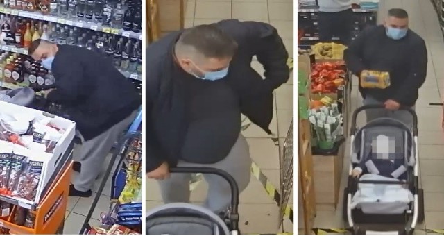 Tak wygląda poszukiwany mężczyzna, który dokonał kradzieży w sklepie.