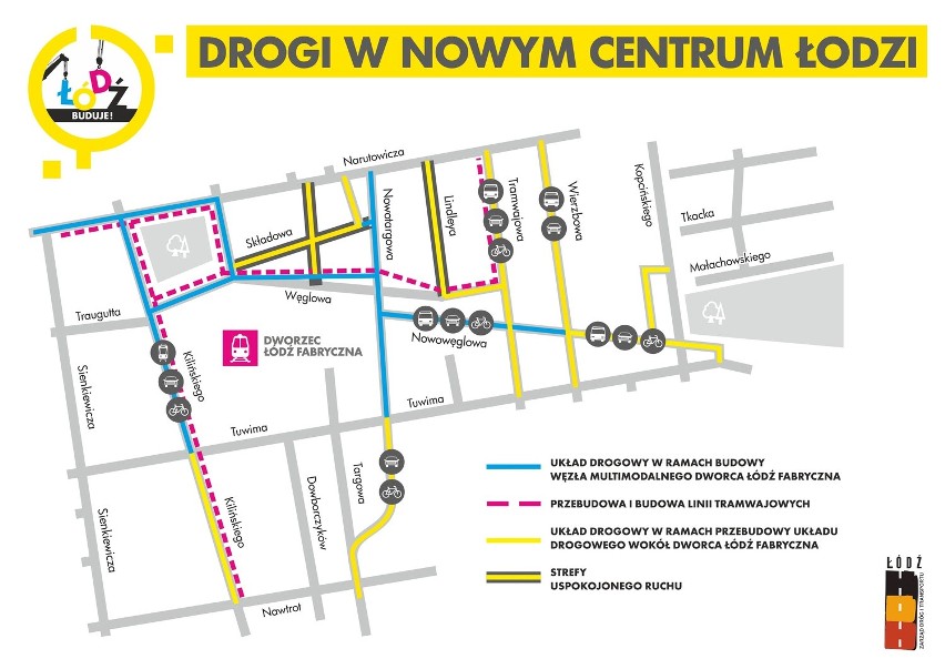 Nowe Centrum Łodzi. Drogi do Fabrycznego będą za rok [MAPA]