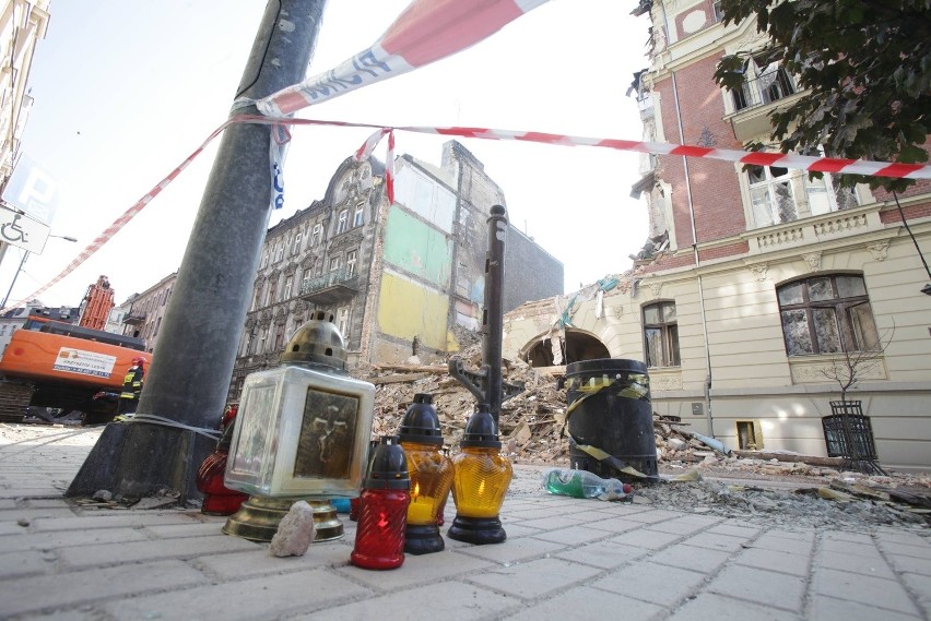 Miejsce wybuchu w kamienicy w Katowicach