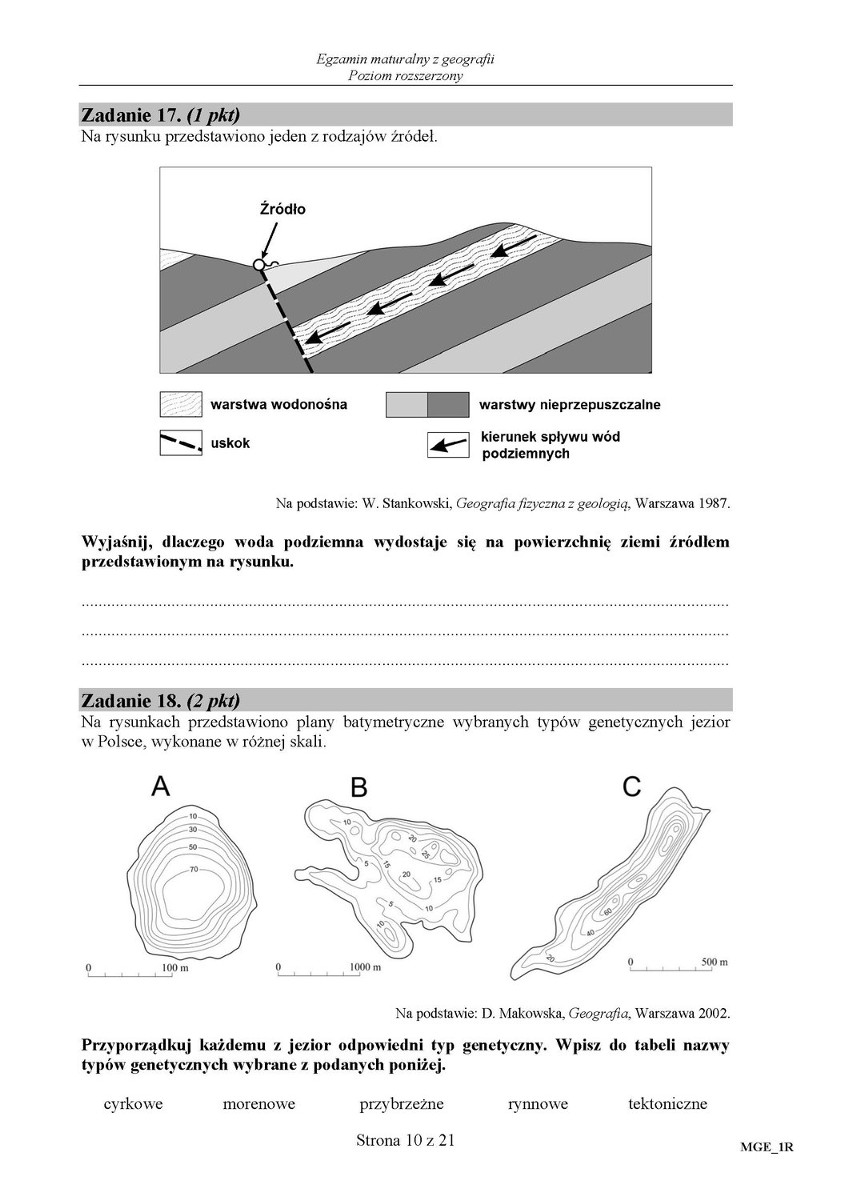 Arkusze zadań z geografii poziom rozszerzony w technikum +...