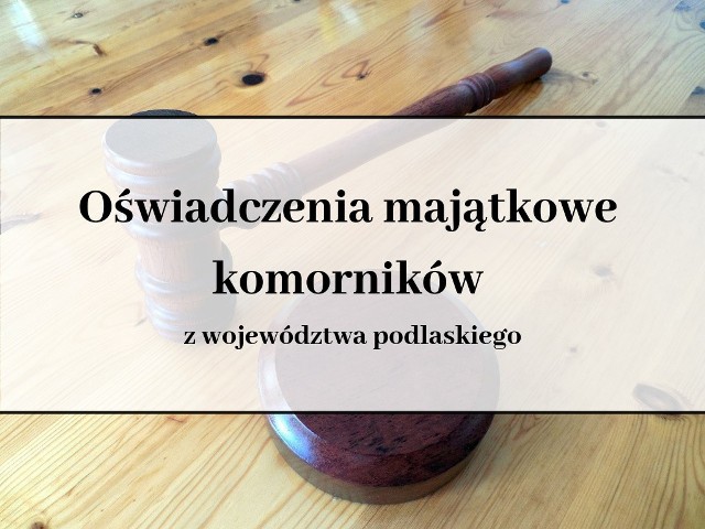 Oświadczenia majątkowe komorników sądowych w województwie podlaskim za 2018 rok