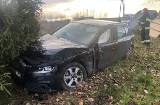 Wypadek w Gliniku koło Deszczna. Audi zderzyło  się busem. Jedna osoba trafiła do szpitala