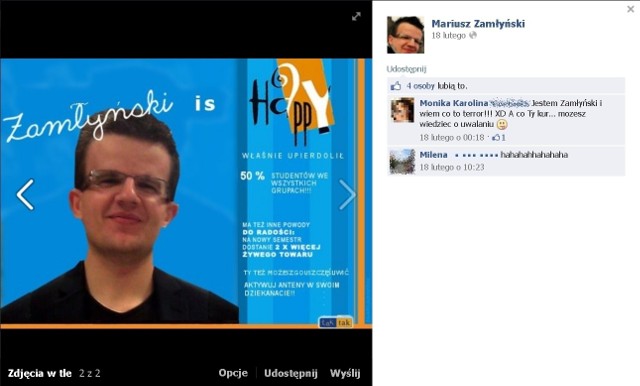 Taki plakat zamieścił na swoim profilu na Facebooku doktorant Politechniki Wrocławskiej Mariusz Zamłyński