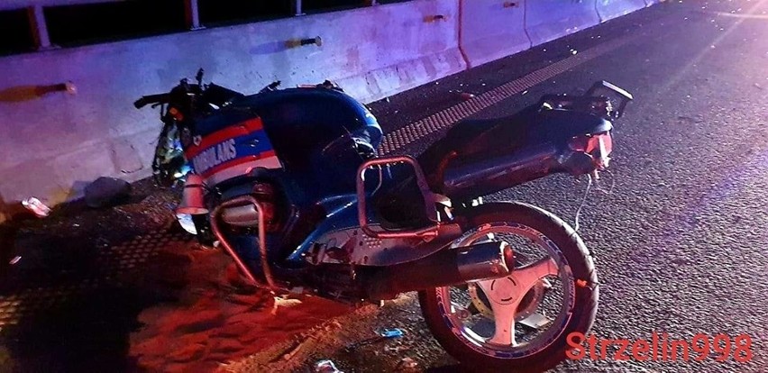 Wypadek na A4. Nie żyje ratownik jadący na motocyklu (ZDJĘCIA)