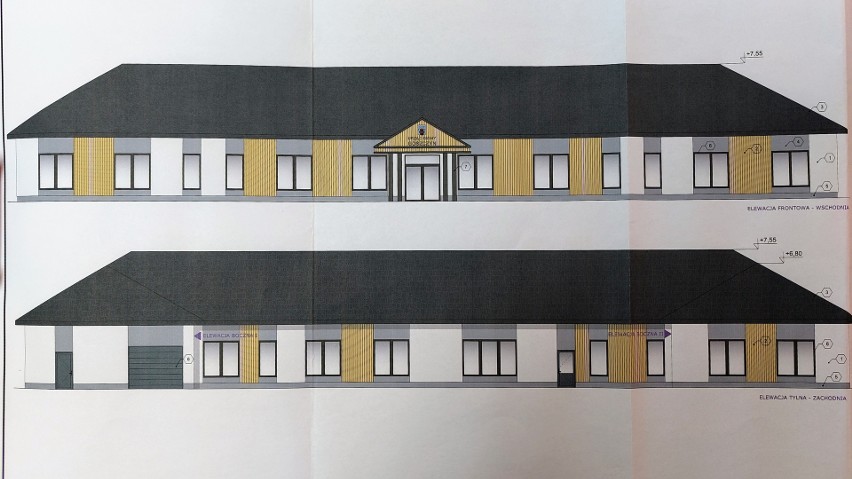 Wizualizacja nowego budynku Urzędu Gminy Goszczyn.