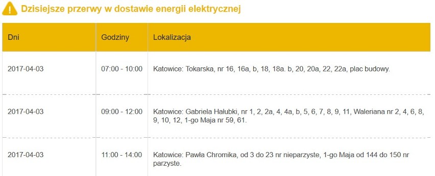 Katowice: kolejne przerwy w dostawie prądu