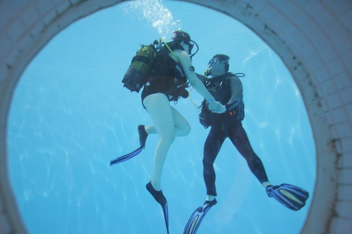 Aquapark Ruda Śląska. Nurkowanie w tubie nurkowej