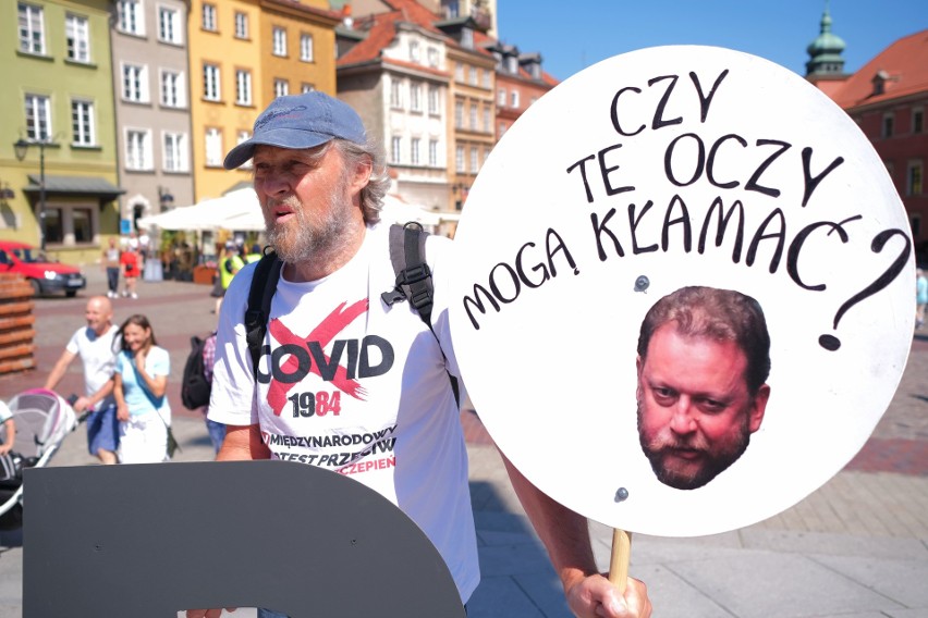 Warszawa: Protest antyszczepionkowców "Zakończyć Plandemię"....