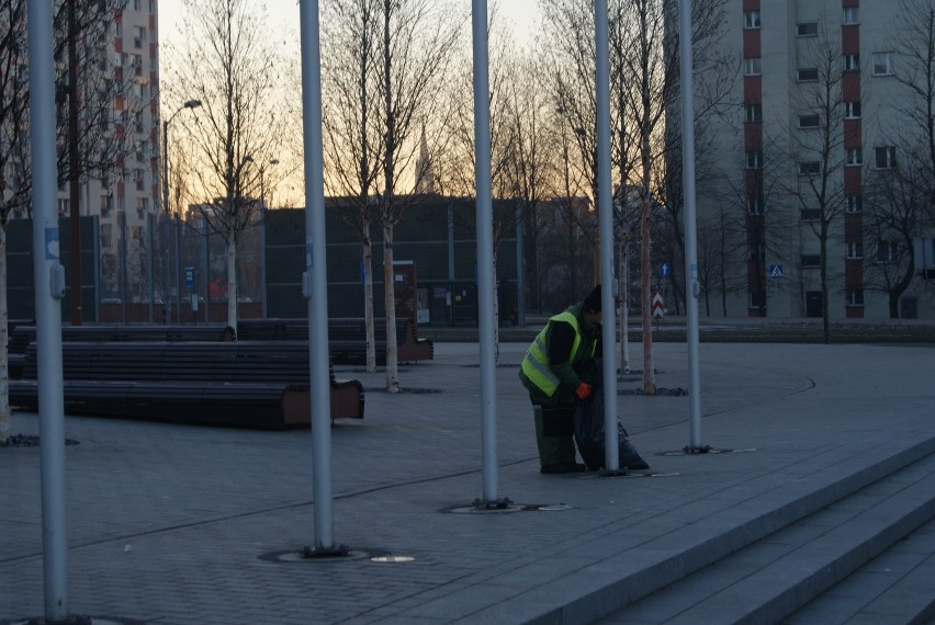 Wielkie sprzątanie po Sylwestrze w Katowicach