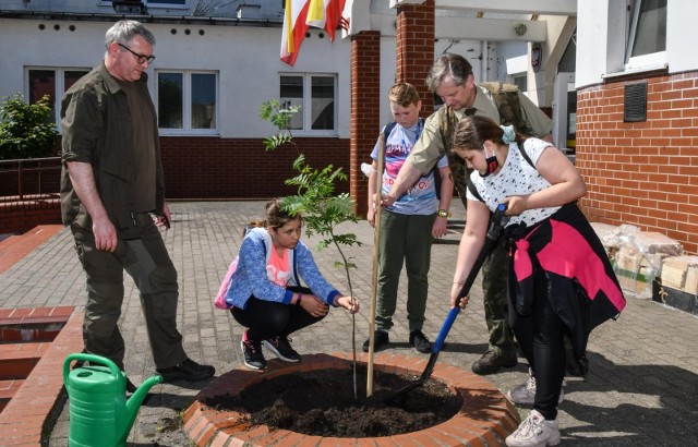 Przed wyprawą na wielkie porządki do lasu codziennie uczniowie ze szkoły w Łochowie sadzić będą jedno drzewko na terenie przy szkole. W poniedziałek (14 czerwca) pierwszy jarząb pospolity posadzili czwartoklasiści.