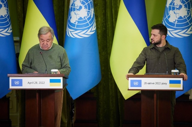 Prezydent Ukrainy i Sekretarz Generalny ONZ spotkali się w Kijowie.